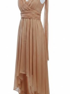 Sleeveless Infinity High-Low Gold Shimmer Dress Size Small 2-4
